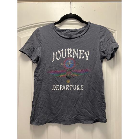 Journey Women’s‎ Crew Neck Short Sleeve Graphic Tee Cotton Shirt Size XS Gray - Picture 1 of 3